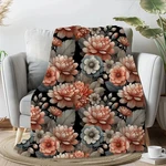Peach Floral Throw Blanket King Size Soft Elegant Bedroom. Fixed Price $75.36.