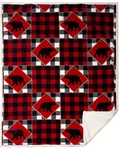 Carstens Home Lumberjack Bear Plaid Print Sherpa Throw Blanket - JP818. Fixed Price $50.16.