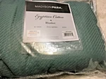 Madison Park Egyptian Cotton Solid Twin Blanket Teal MP51N-6431 New. Fixed Price $39.99.