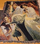 Star Wars Woven Throw Blanket Tapestry 42X55IN Yoda Princess Leia R2-D2 Han Solo. Fixed Price $29.99.
