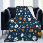 Baseball Football Basketball Sport Theme Throw Blanket 50X40 Inch Soft Fleece.... Fixed Price $29.02.