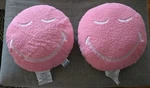 2 Pack Yoobi Smileyworld 16"X16" Round Tufted Face Throw Pillow Pink. Fixed Price $14.14.