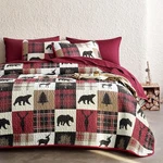 - Rustic Quilt Set, Cabin Lodge Christmas Bear Moose Deer Wildlife Western Patch. Fixed Price $50.99.