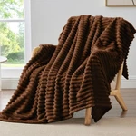Bedelite Fleece Blanket For Couch - THROW(50"X60"), Chotolate Brown. Fixed Price $27.28.