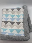 Circo Triangle Print Baby Blanket White Gray Blue Sherpa Small 30X32. Fixed Price $29.95.
