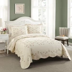 Modern Heirloom Felisa Vintage Floral Embroidered 3-PIECE Quilt Set, All Seasons. Fixed Price $89.62.