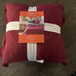 Opalhouse Jungalow Decorative Bed Throw & Pillow Set Berry Red 60 X80 New. Fixed Price $20.00.