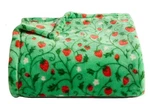 The Big One Oversized Supersoft Plush Throw Blanket 5'X6' Green Strawberries. Fixed Price $35.99.