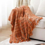 Rust Orange Throw Blanket For Couch, Bed, Boho Colorful With Tasse. Fixed Price $39.69.