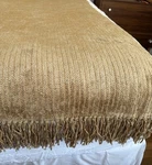 Restoration Hardware Chenille Gold Tone Ribbed Fringed Throw Blanket 53 X 78. Fixed Price $169.00.