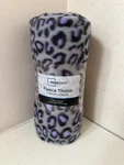 Mainstays Cheetah Print Grey/purple Fleece Throw 50IN X 60IN. Fixed Price $14.99.