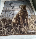 Bob Houtman Labrador Retriever Hunting Dog Fleece Throw Blanket Ducks Lodge. Fixed Price $32.00.