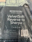 Berkshire Velvetsoft To Sherpa Reversible Throw Blanket, 60X70, Winter Blue. Fixed Price $14.99.