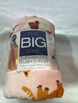 The Big One Oversized Plush Throw Blanket Cozy Fall Cats 5'X6' 60"X72" Orange. Fixed Price $19.95.