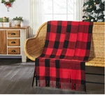 Christmas Red Black Buffalo Plaid Woven Throw Blanket 50X60 Country Farmhouse. Fixed Price $34.95.