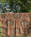 Pottery Barn Sabrina Print Velvet Throw Tablecloth 50X50". Fixed Price $39.00.
