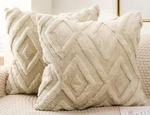Drnou Set Of Faux Fur Beige Throw Pillow 30" (pack 2),. Fixed Price $44.90.
