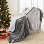 Nexhome Pro Heated Blanket Electric Throw Grey 50X60 Soft Fleece Sherpa. Fixed Price $55.96.