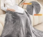 *read* Nexhome Pro Heated Electric Blanket Throw Fleece Grey 50X60. Fixed Price $49.95.