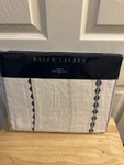 Nip Ralph Lauren Maggie 100% Linen White Navy Throw Blanket 54X72. Fixed Price $169.19.