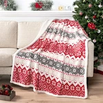 Pavilia Premium Christmas Sherpa Blanket, Red Throw, Holiday-snowflake. Fixed Price $28.41.