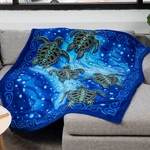 Dawhud Direct Sea Fleece Blanket For 75" X 90", Tribal Turtles. Fixed Price $60.99.