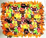 Handmade Baby / Pet Mini Fleece Tied Security Blanket - Funny Monsters 21 X 25. Fixed Price $15.00.