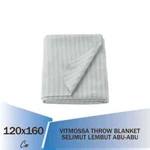Ikea Vitmossa Soft Fleece Sofa Throws, Grey Striped, 47X63", 120X160CM. Fixed Price $12.80.