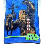 Star Wars Chewbacca Fleece Throw Blanket Lucasfilm Blue 37X47. Fixed Price $18.00.