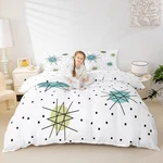 Geometric Polka Dots Duvet Cover Queen Modern Mid Century Bedding Set, Boho M.... Fixed Price $63.72.