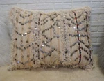 Huge Moroccan Vintage Handira Wedding Blanket Pillow Handmade Sequins Cushion. Fixed Price $109.95.