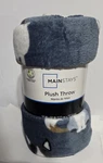 Mainstays Fleece Throw Blanket Blue Various Dog Breeds 50X60" New Package. Fixed Price $15.00.