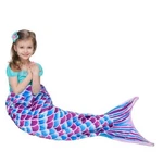Tail Blanket Plush Flannel Mermaid-shaped Throw Kid 55"X24" Purple. Fixed Price $26.25.