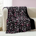 Betsey Johnson Leopard Rosettes Black Pink Plush 50X70 Throw Blanket Nwt. Fixed Price $49.90.