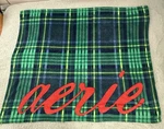 Aerie Plaid Green, Blue Red Polyester 58" X 46"THROW Blanket. Fixed Price $20.00.