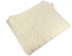 Carraig Donn Aran Knit Irish Merino Wool Blanket. Fixed Price $135.19.
