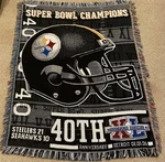 Pittsburgh Steelers Super Bowl Champions Triple Woven Tapestry Throw/blanket Euc. Fixed Price $23.11.
