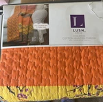 Lush Decor Royal Empire Tangerine Cotton Quilted Throw Floral Bird Design 50X60". Fixed Price $38.97.