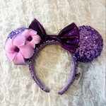 Disney Parks Aulani Hawaii Purple Plumeria Sequin Minnie Mouse Ear Headband. Fixed Price $19.48.