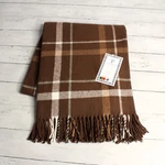 Texteis Penedo Brown Plaid Throw Blanket Fringe Cotton Blend Made Portugal. Fixed Price $79.99.