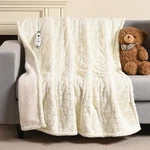 Bearhug Heated Blanket, 50" 60" Electric Throw, White Flower Patterns. Fixed Price $72.03.
