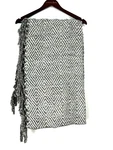 New Kirklands Gray Chenille Throw Blanket Diamond Fringe Reversible 50X6. Fixed Price $34.99.