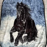 Frontier Horse Plush Throw Blanket 50 X 60 Wilderness Soft Couch. Fixed Price $13.53.