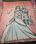 Disney Cinderella Throw Blanket Fleece Pink 46X60 Franco Castle Birds Stars. Fixed Price $12.99.