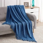 Bourina Royal Blue Throw Blanket 50X60 Inches Textured Solid Soft Sofa Cou. Fixed Price $32.95.