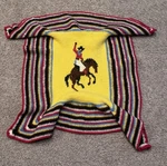 Vintage Western Rodeo Cowboy Afghan/throw Baby Blanket. Fixed Price $40.99.