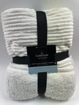 Duds Plush Sherpa Throw Blanket Cuddle Cozy Live Soft Ivory Cream Ribbed. Fixed Price $24.95.