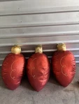 Walmart Giant Red Light Plush Ornament Pillow Set Of Gold Twist String 32". Fixed Price $129.99.