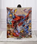 Regal Comfort- Dragon Hoard Faux Fur Printed Throw Blanket 50"X60". Fixed Price $23.99.