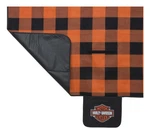 Harley-davidson Bar & Shield Folding Plaid Picnic Blanket Tote Black/orange. Fixed Price $49.00.